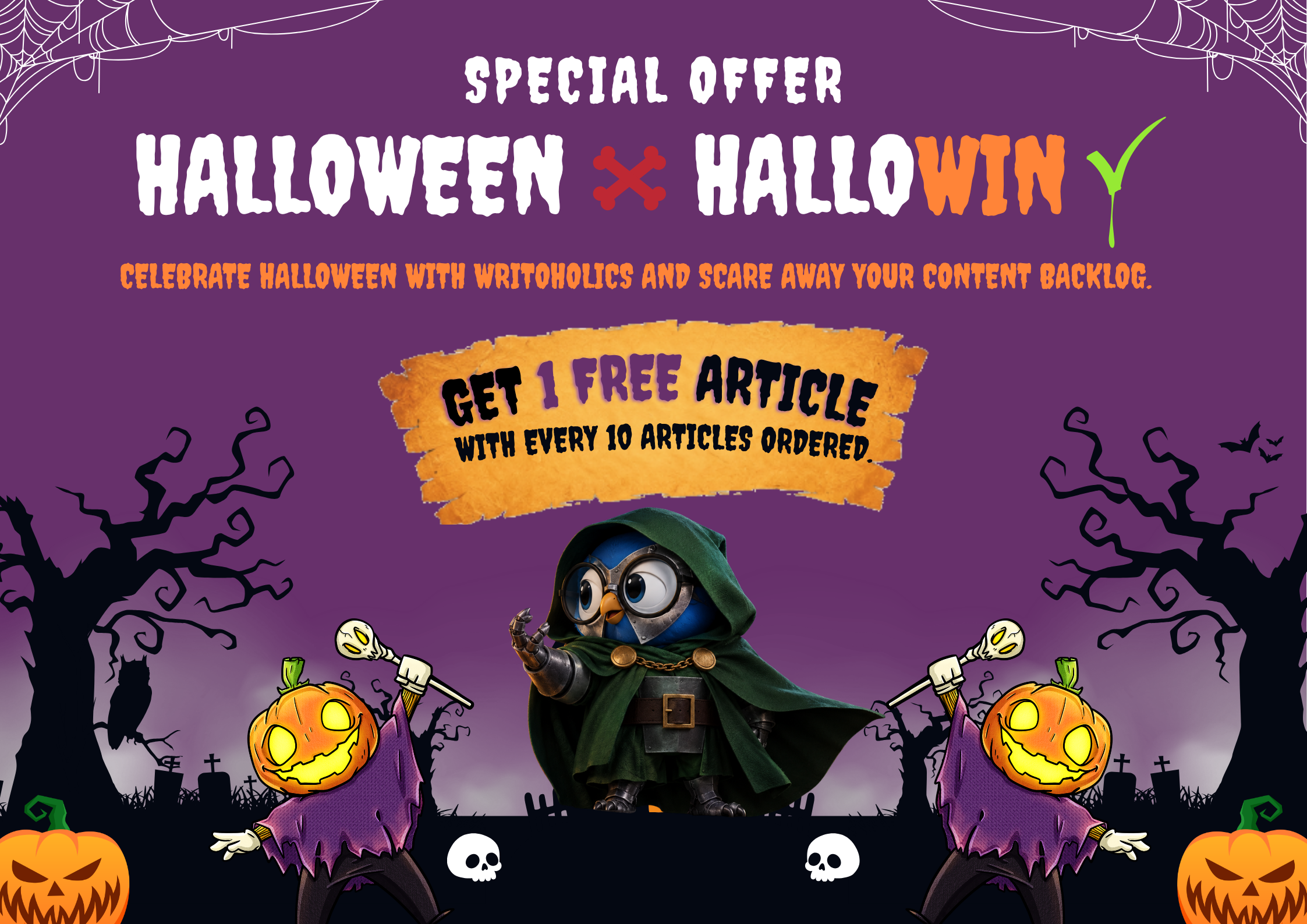 Writoholics special Halloween offer